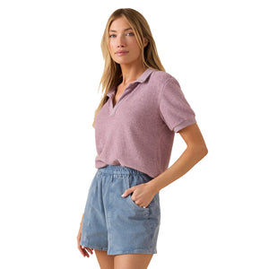Outerknown Hightide Polo Women's S/S Dress Shirt - Heather Nirvana