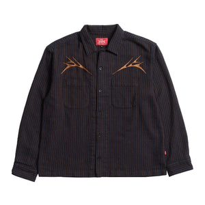 Lost Crawler Woven Men's L/S Dress Shirt - Indigo