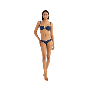 Rhythm Lily Rib Balconette Women's Bikini Top - Ink