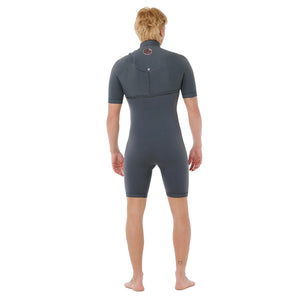 Rip Curl E-Bomb 2/2mm Zip Free Men's S/S Springsuit Wetsuit - Iron