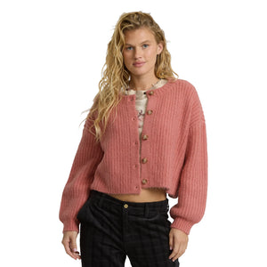 Billabong Holidazed Sunset Cardigan Women's L/S Sweater - Vintage Pink