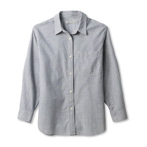 Outerknown The Lightweight Weekend Women's L/S Dress Shirt - Marine Banker Stripe