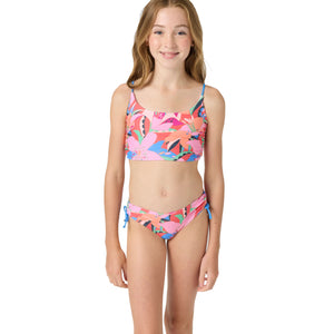 O'Neill Cabana Floral Ruched Bralette Youth Girls Bikini Set - Multi Color