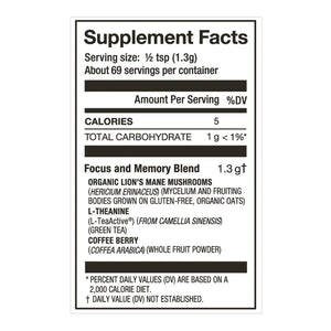 Laird Superfood Focus and Memory Mushrooms - 3.17oz