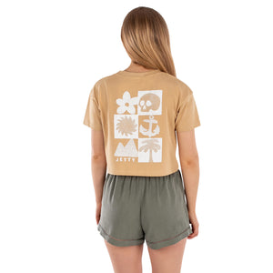 Jetty Salty Soul Crop Women's S/S T-Shirt - Mustard