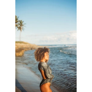 IMSY Swimwear Nova Women's One Piece Reversable Swimsuit - Safari Verde