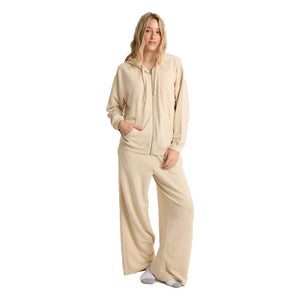 Volcom Lil Frenchie Zip Women's Hoodie - Oatmeal
