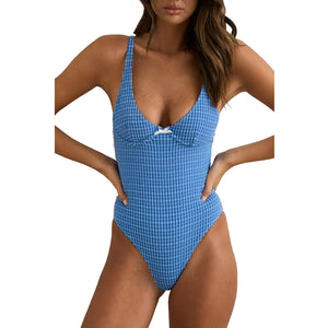 Rhythm Lola Check Underwire One-Piece Women's Swimsuit - Blue