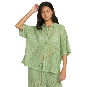 Billabong Largo Beach Overshirt Women's S/S Shirt - Pistachio