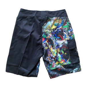 Steko Paint Skull 22.5" Men's Boardshorts - Black