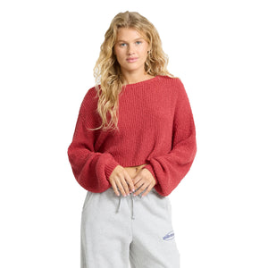 Billabong Open Air Crewneck Women's L/S Sweater - Mineral Red