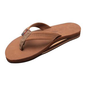 Rainbow Double Layer Premier Leather Men's Sandals - Redwood