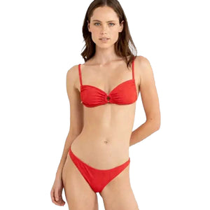Rhythm Leilani Low Rise Cheeky Women's Bikini Bottoms - Red