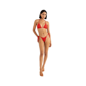 Rhythm Leilani Slide Tri Women's Bikini Top - Red