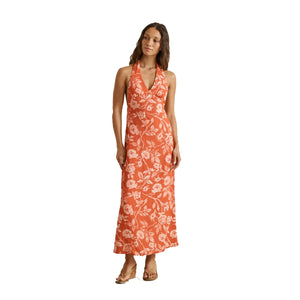 Rhythm Rosalie Floral Halter Neck Maxi Women's Dress - Rose