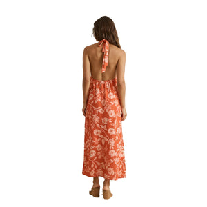 Rhythm Rosalie Floral Halter Neck Maxi Women's Dress - Rose