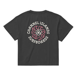 Channel Islands Shine Cropped Women's S/S T-Shirt - Charcoal