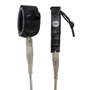 Pro-Lite Freesurf Series Double Swivel Surfboard Leash - 6'0"/Smoke Clear w/ Black Core