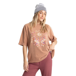 Volcom Mystic Palms Bad Women's S/S T-Shirt - Mocha Mousse
