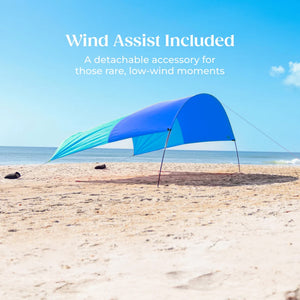 SHIBUMI Shade Classic Beach Tent with Wind Assist - Ocean