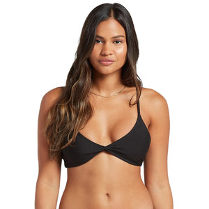 Volcom Simply Seamless V-Neck Women's Bikini Top - Black