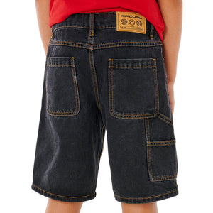Rip Curl Hyped Up 20" Denim Youth Boy's Walkshorts - Washed Black