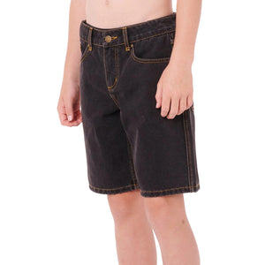 Rip Curl Hyped Up 20" Denim Youth Boy's Walkshorts - Washed Black