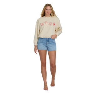 Billabong Treasure Clay Crew Women's L/S Sweater - White Cap