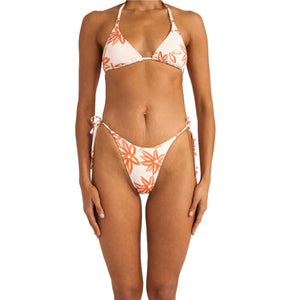 Rhythm Sanctuary Floral Tie Side Hi Cut Women's Bikini Bottoms - White