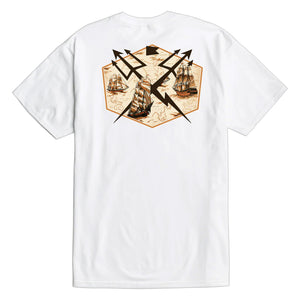 Dark Seas Treasure Map Men's S/S T-Shirt - White