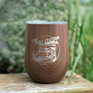 Surf Station Stemless 12oz Cup Wood Grain