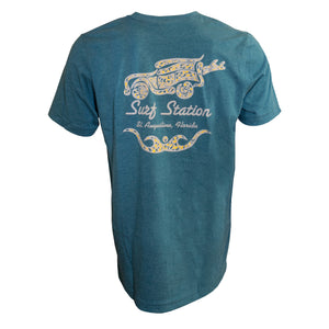 Surf Station Paisley Men's S/S T-Shirt - Heather Deep Teal