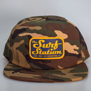 Surf Station Mechanic Patch Men's Snapback Hat - Army Camo