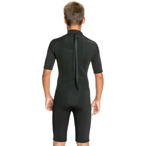 Quiksilver 2/2 Everyday Sessions Back-Zip Youth Boy's S/S Springsuit Wetsuit - Black