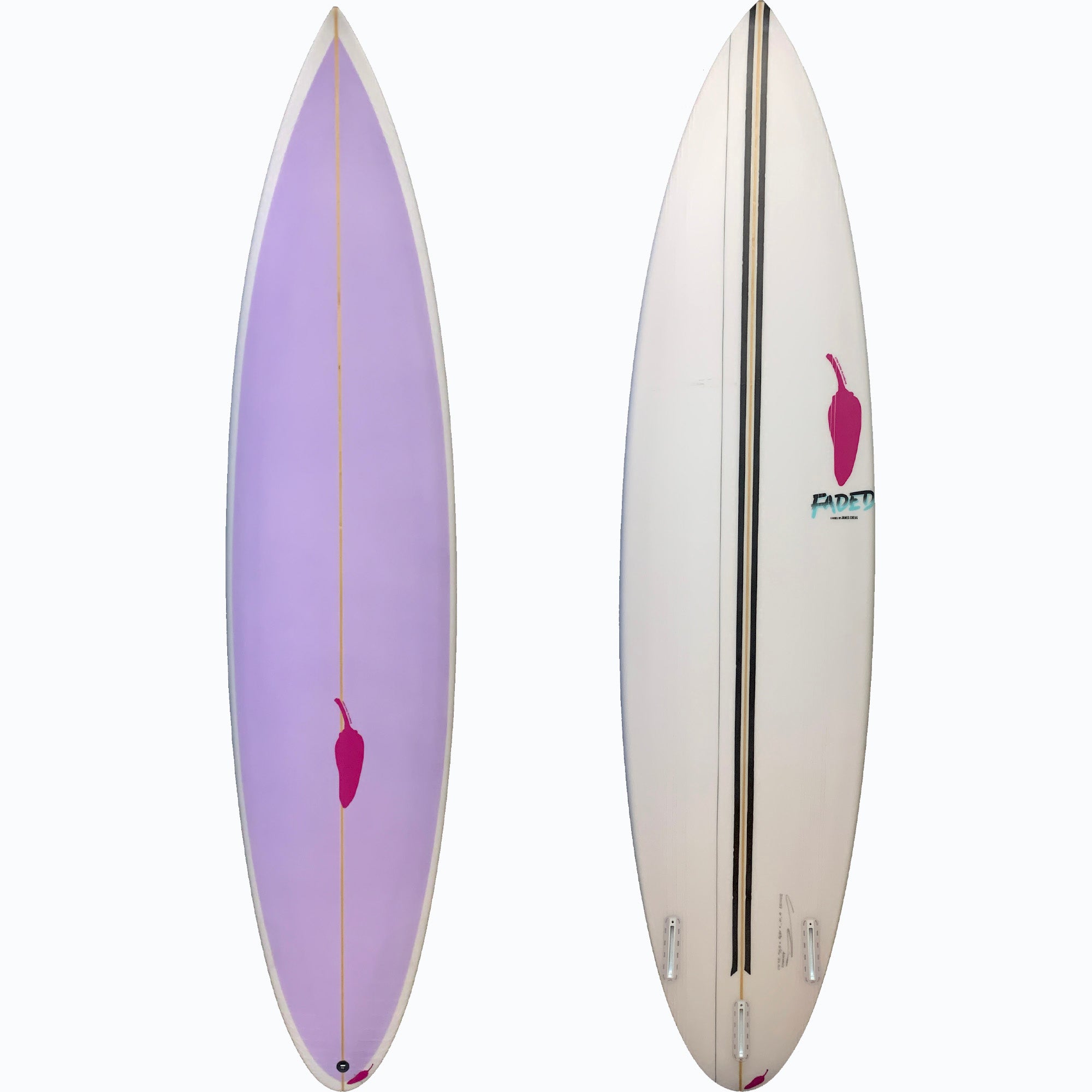 Chilli Faded Surfboard - Futures