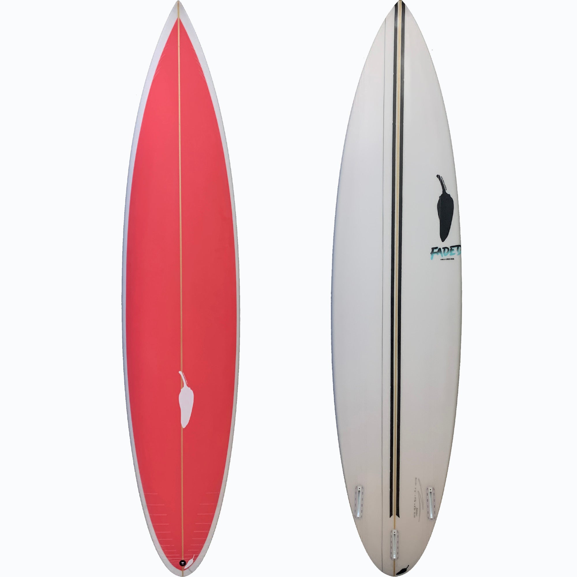 Chilli Faded Surfboard - Futures