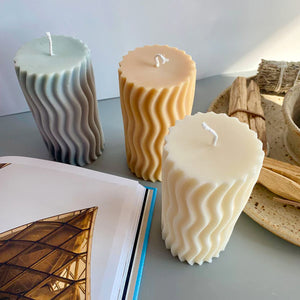 Scandles Ripple Pillar Candle