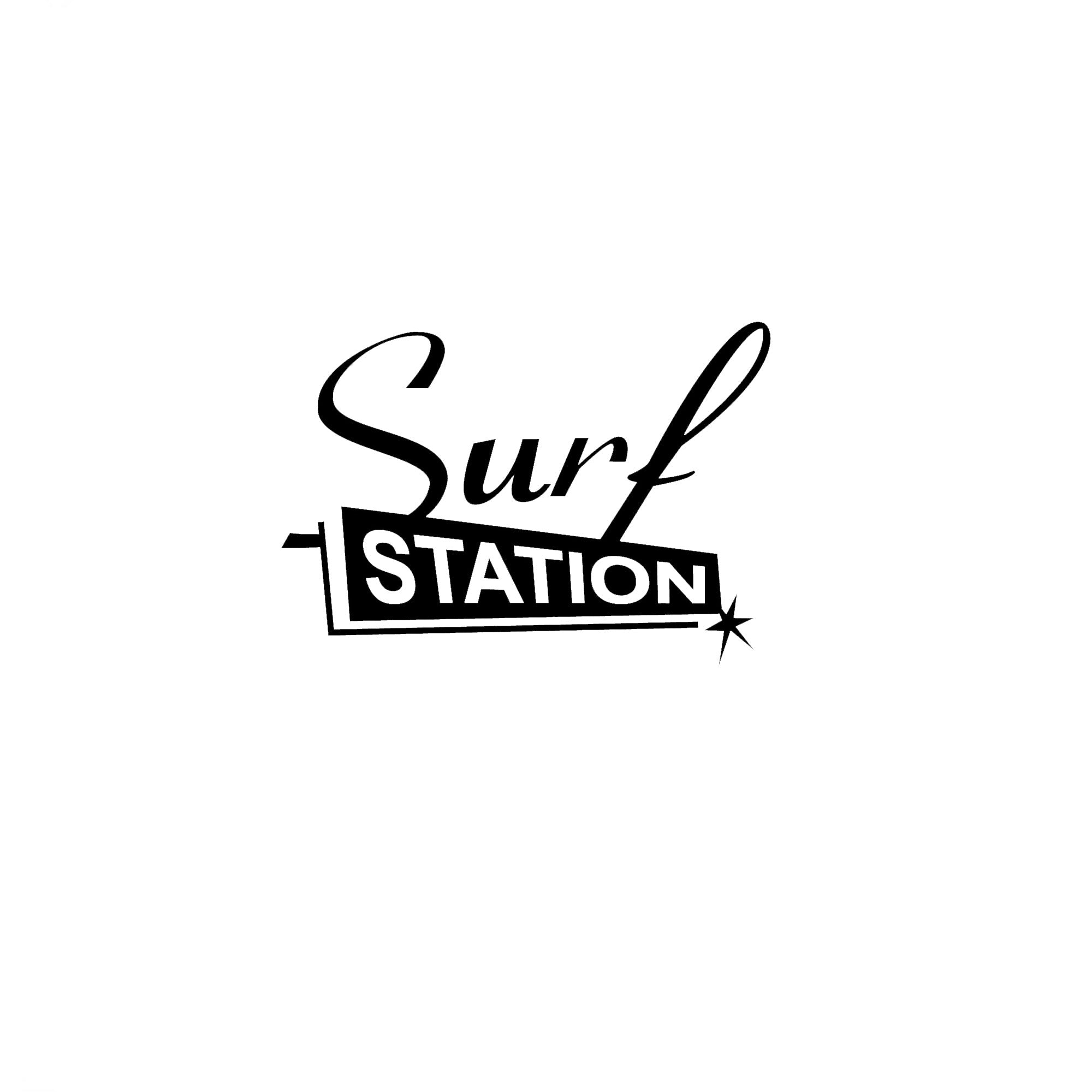 Surf Station Black Dye Cut Sticker