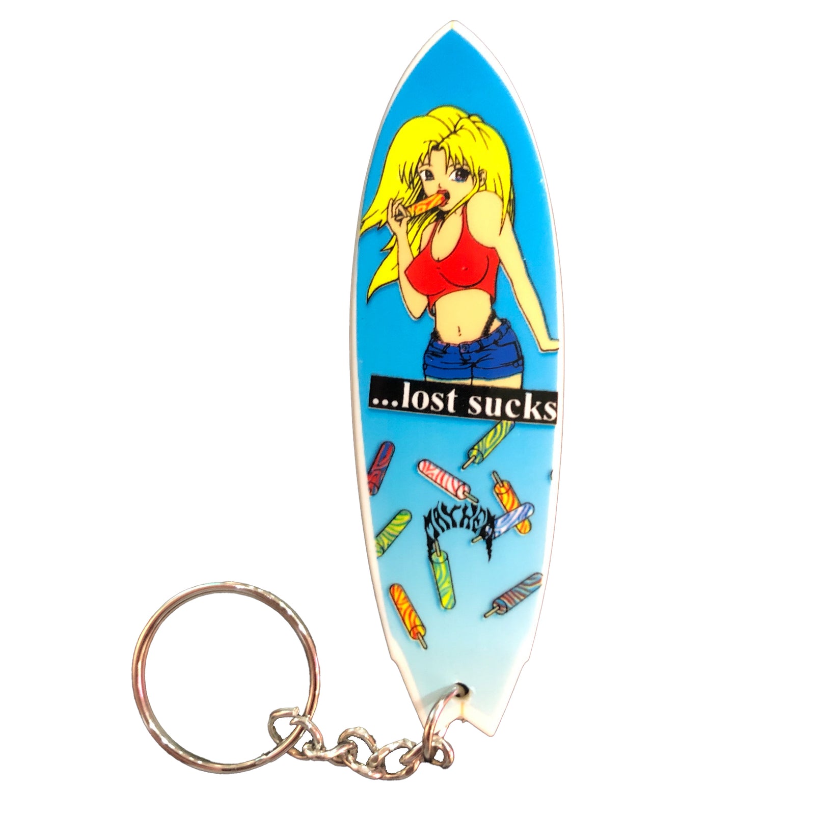 Lost Surfboard Keychain - Lost Sucks