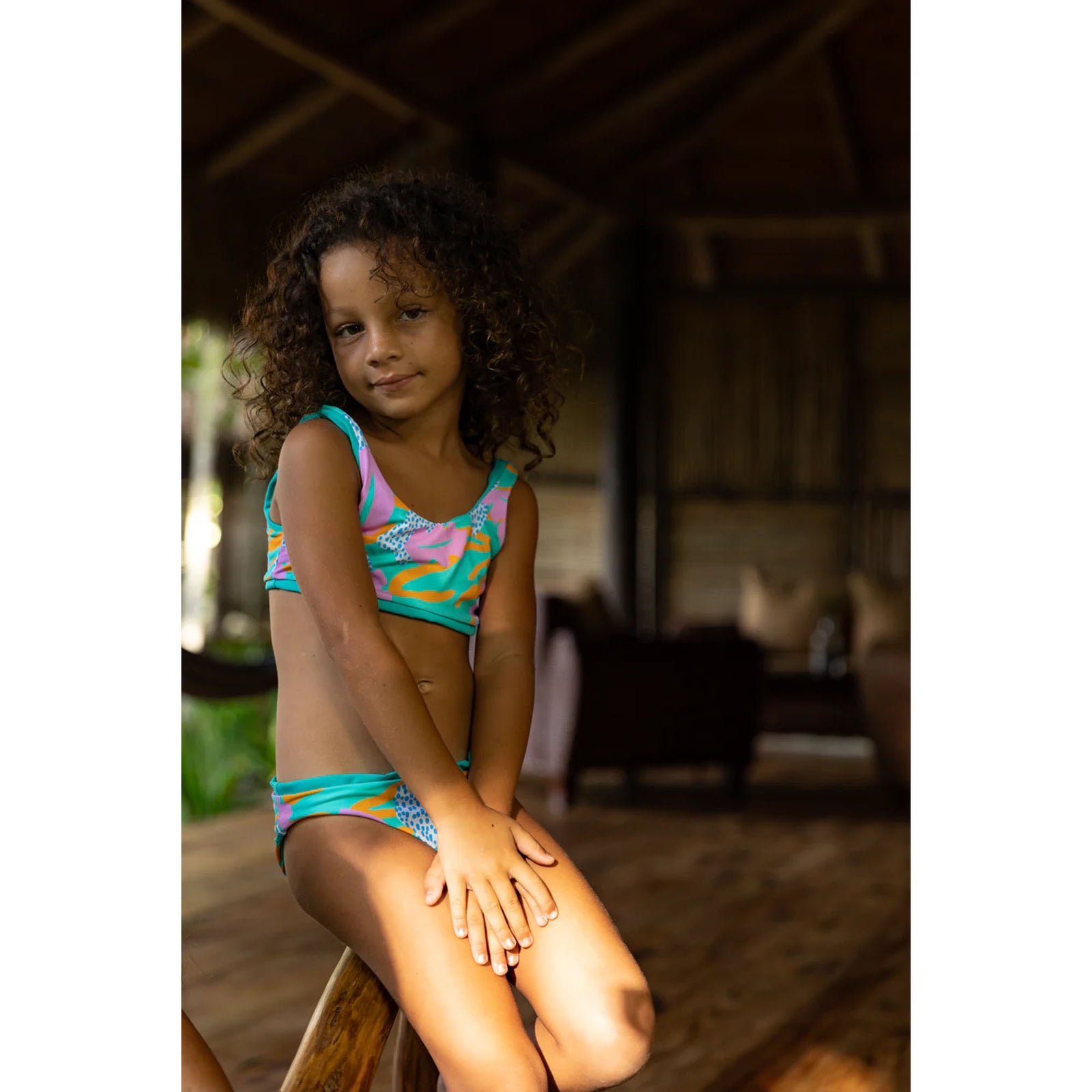 IMSY Swimwear Kirra Reversible Youth Girl's Swimsuit - Wild Thing Teal