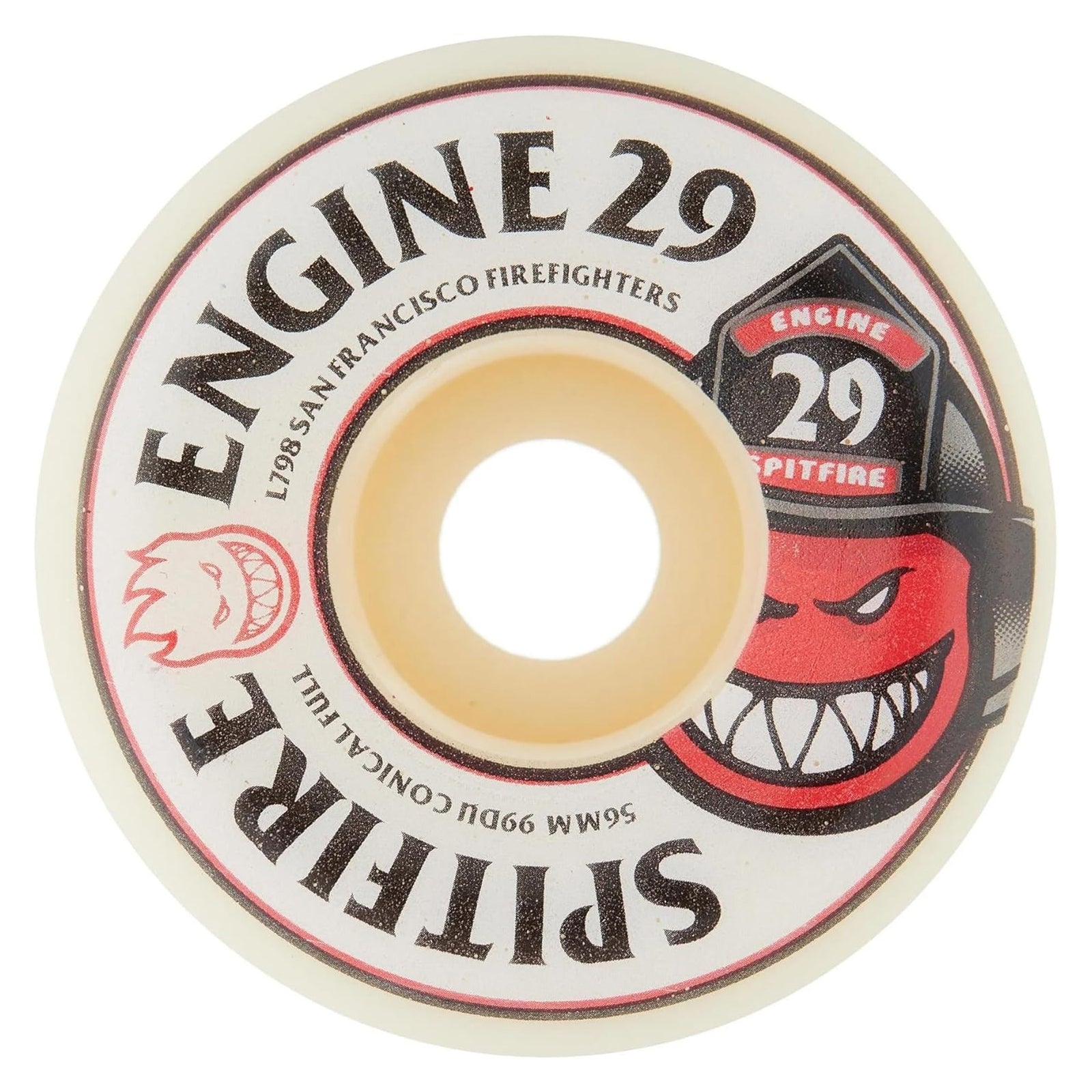 Spitfire F4 Engine 29 SSFD 56mm 99a Conical Full Skateboard Wheels - Natural