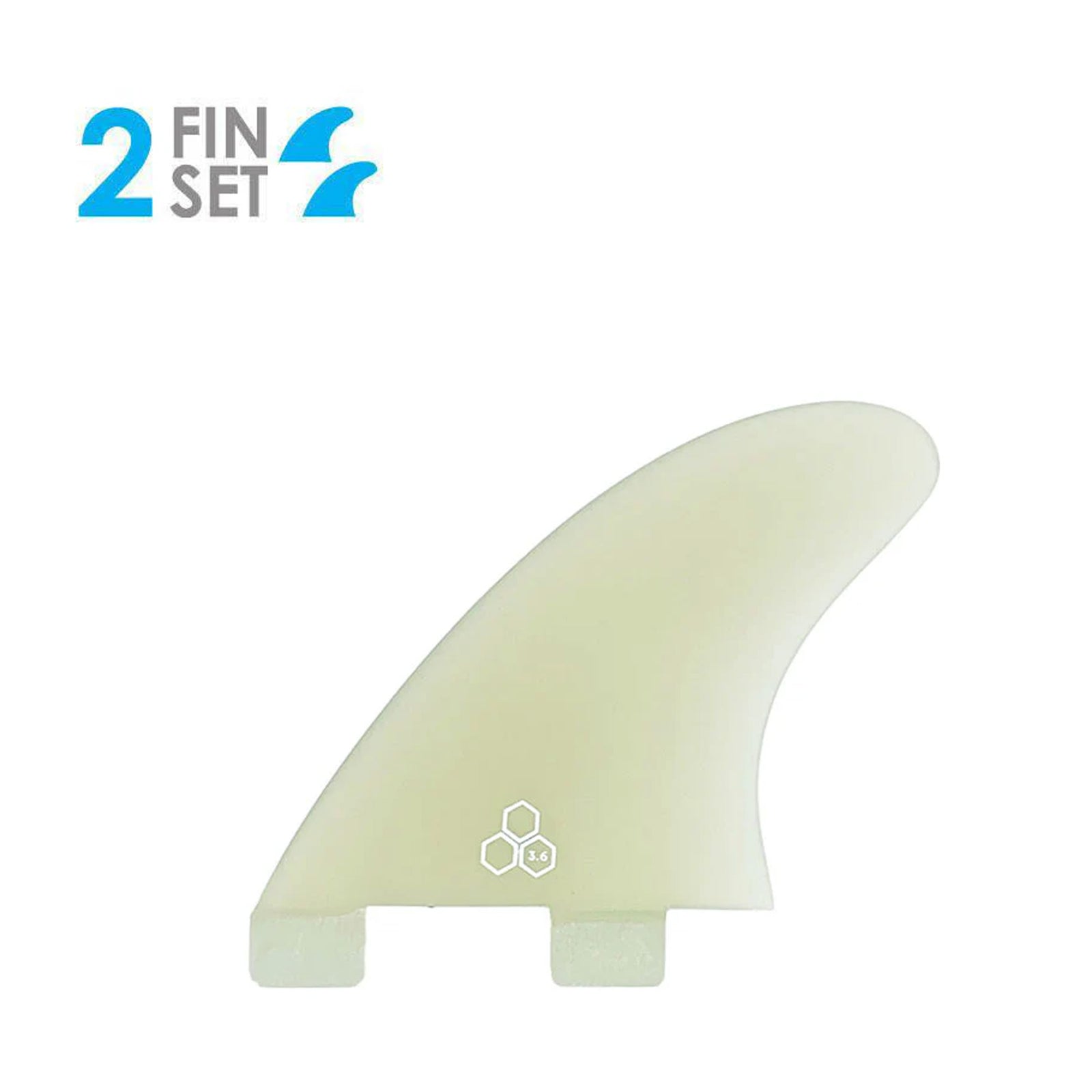 True Ames Channel Islands Side Bite FCS Fin Set - 3.6"/Clear