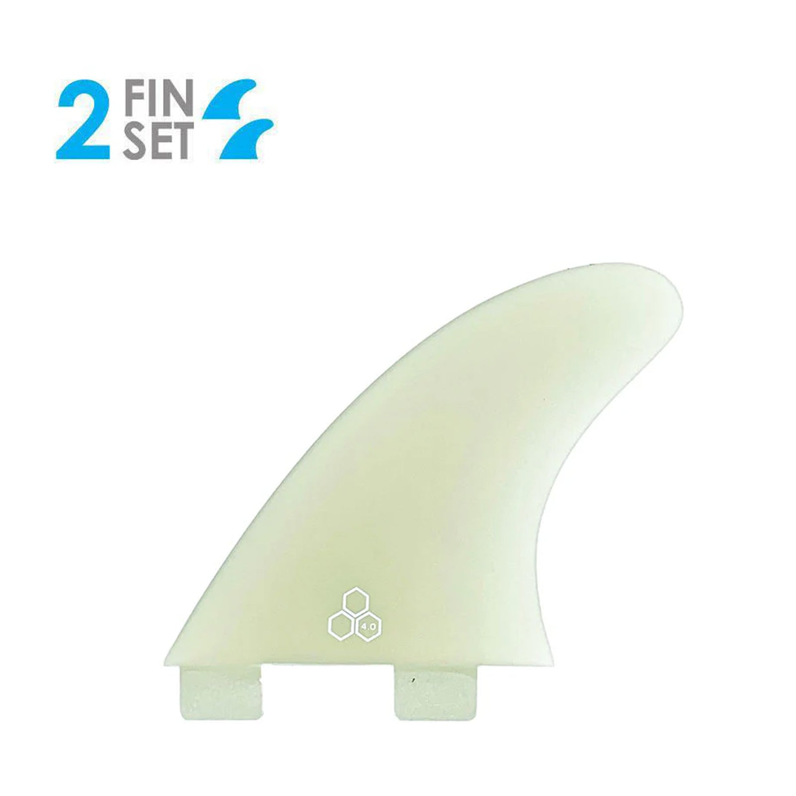 True Ames Channel Islands Side Bite FCS Fin Set - 4.0"/Clear