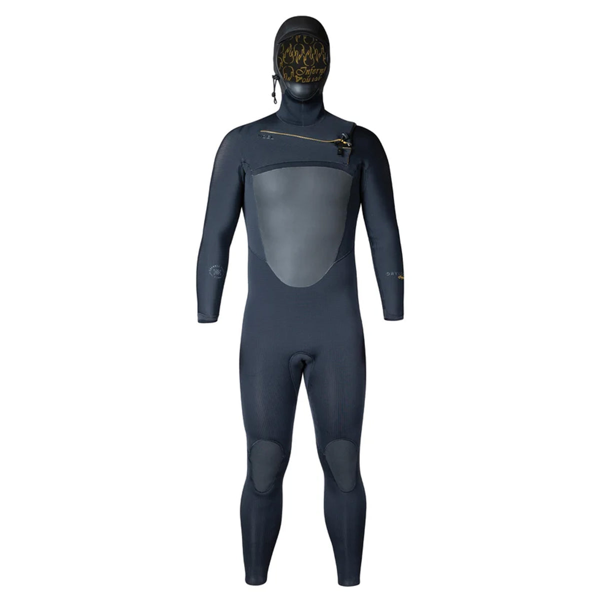 Xcel Drylock Hooded 4/3mm Chest-Zip Men's L/S Fullsuit Wetsuit - Black