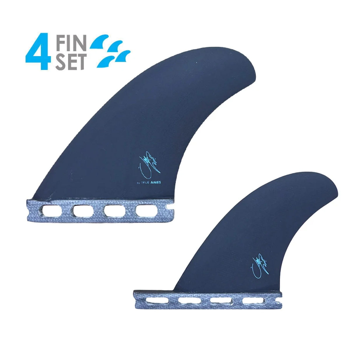True Ames McCallum Quad Futures Surfboard Fins - Charcoal