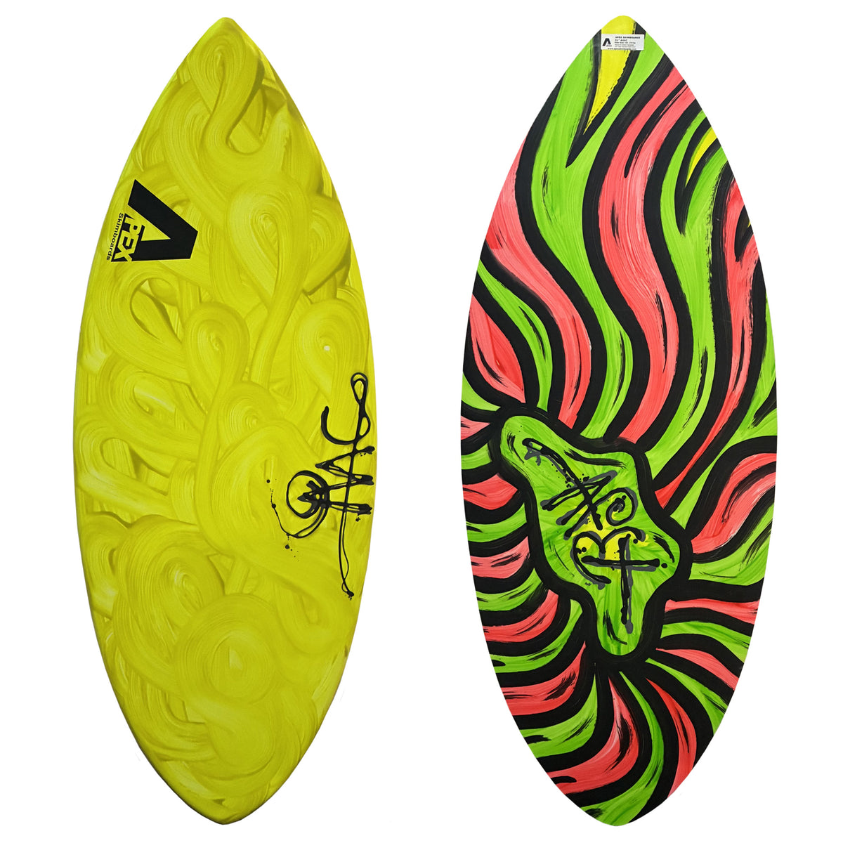 Apex AVAC 51" Skimboard - Yellow Swirl/Wavy Sun