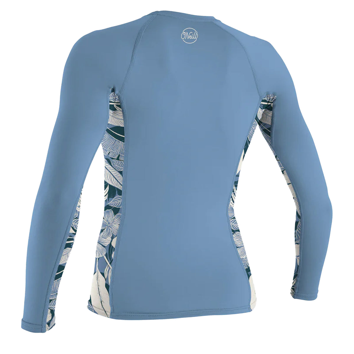 O'Neill Side Print Women's L/S Rash Guard - Faded Denim/Palm