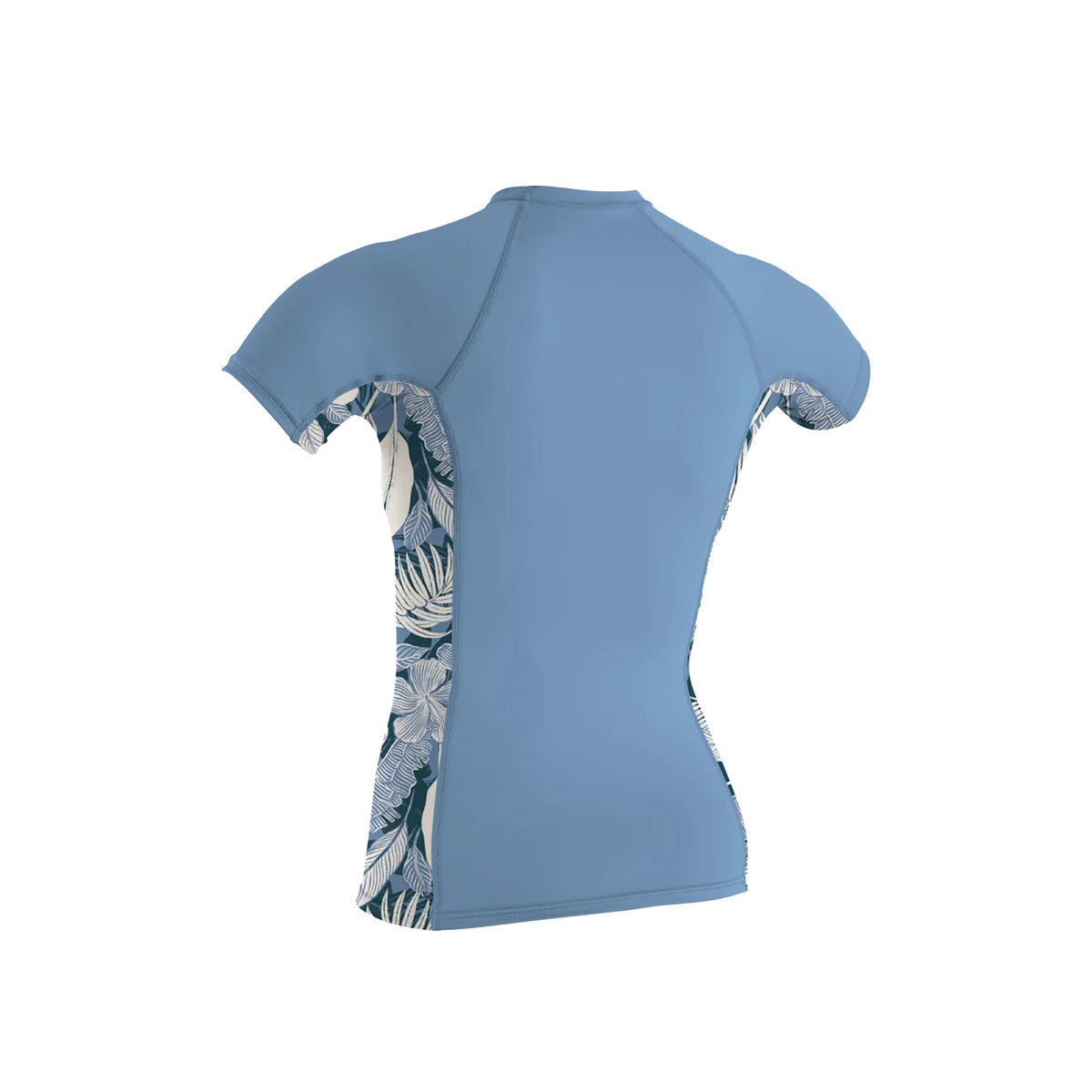 O'Neill Side Print Women's S/S Rash Guard - Faded Denim/Palm