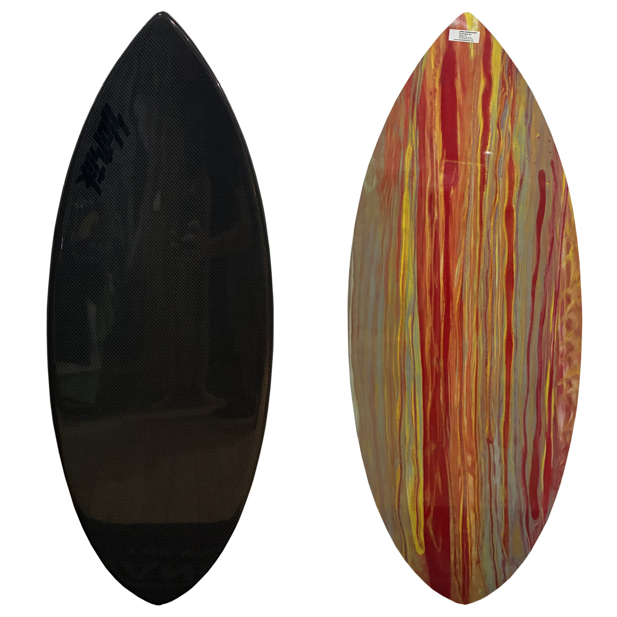 Slotstik Carbon 54" Skimboard - Black/Red Drips