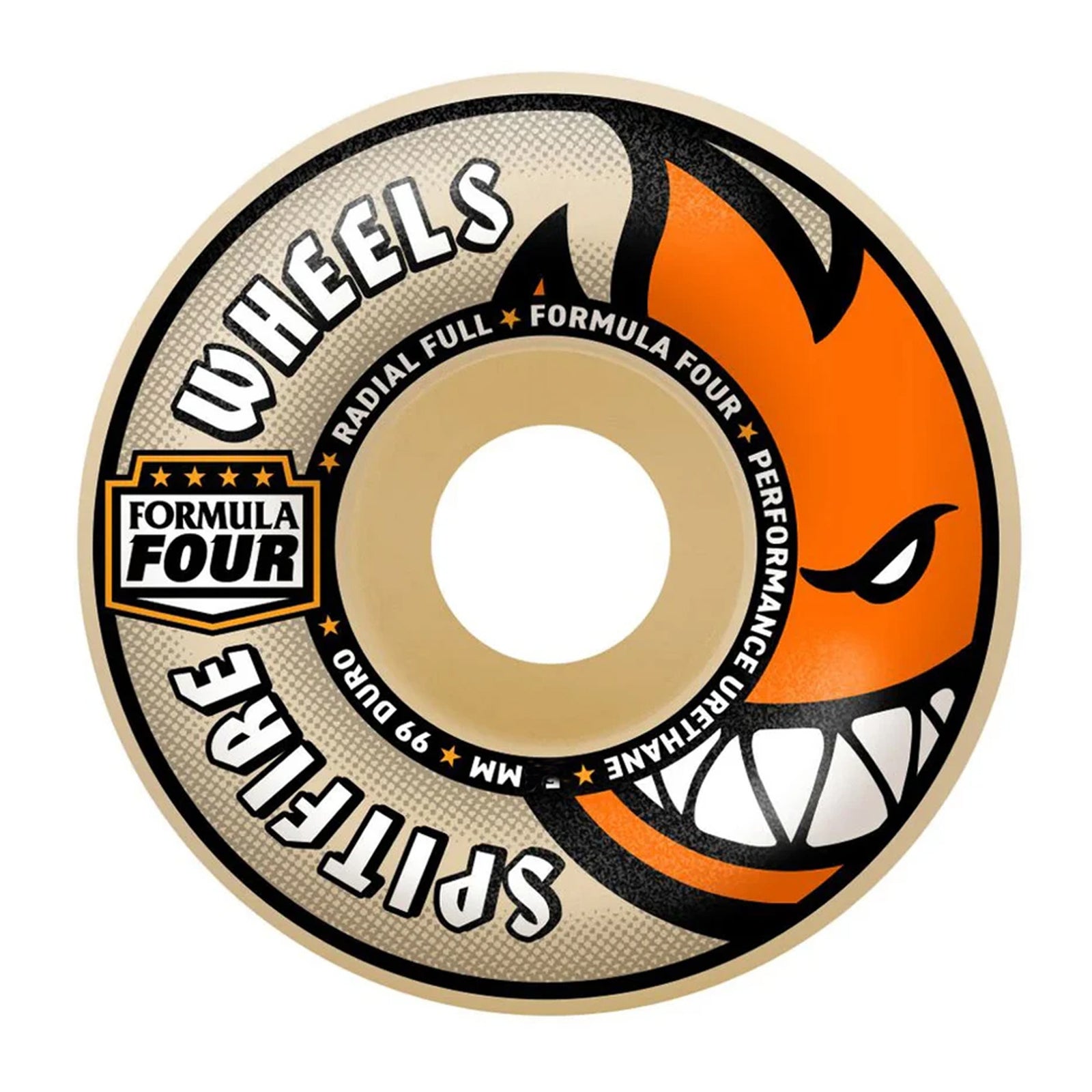 Spitfire F4 99a Radial Full 56mm Skate Wheels - Natural/Orange